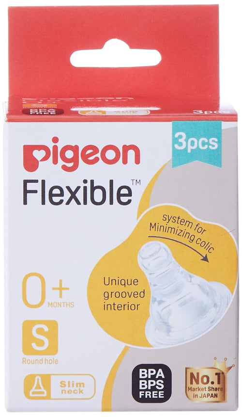 Pigeon Peristaltic Nipple S,For 0+ Month Babies,BPS Free,BPA Free,Pack of 2