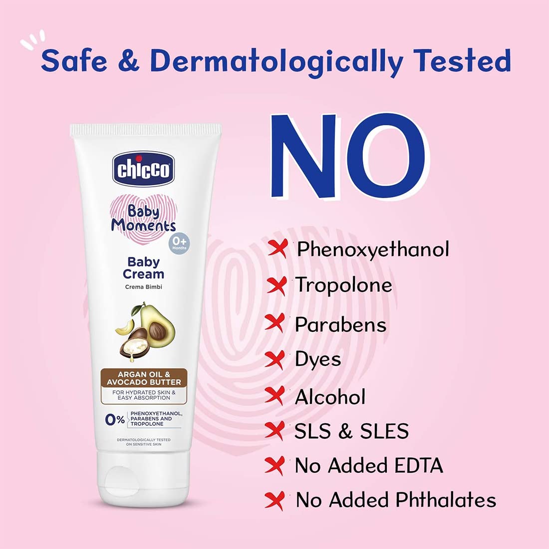 Click to see full view Chicco Baby Moments Baby Cream for Babies with Argan Oil & Avocado Butter , 100gm