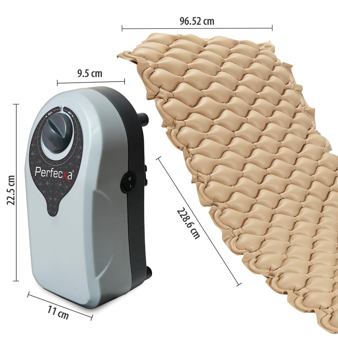Anti-Decubitus Anti-Bedsore Bubble Air Mattress (216 CM X 84 CM) with Alternating Pressure Pump (7 Minute Cycle), Mattress Capacity of 100 Kgs