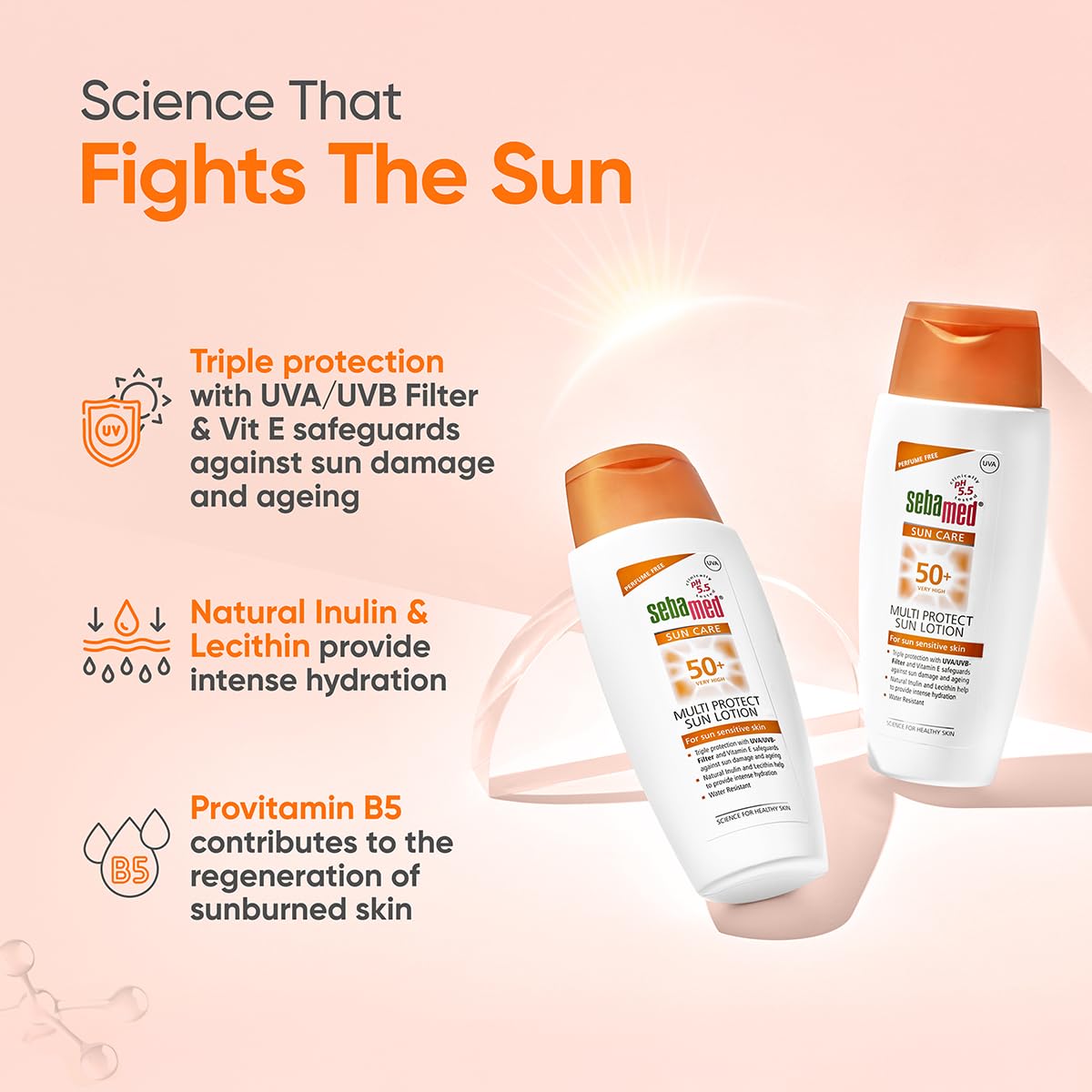 Sebamed Multi Protect Sun lotion SPF 50, 150 ml I UVA/UVB Protection filter