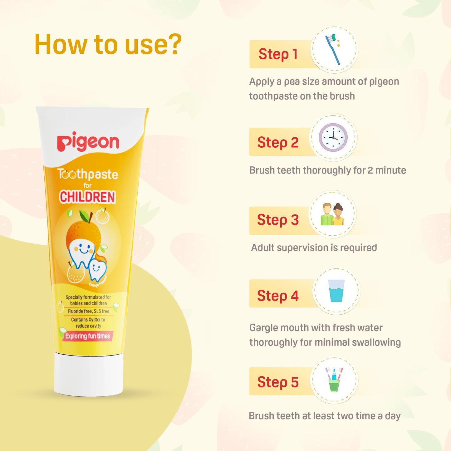 Pigeon Toothpaste for Children - Orange Flavour 45gm
