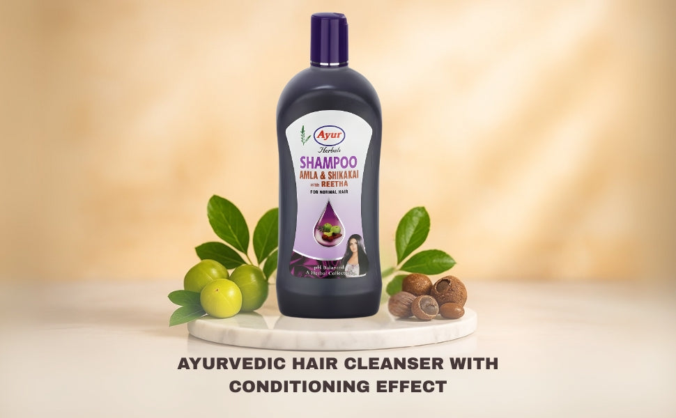 Ayur Herbals Shampoo Amla Shikakai with Reetha for Normal Hair 500ml