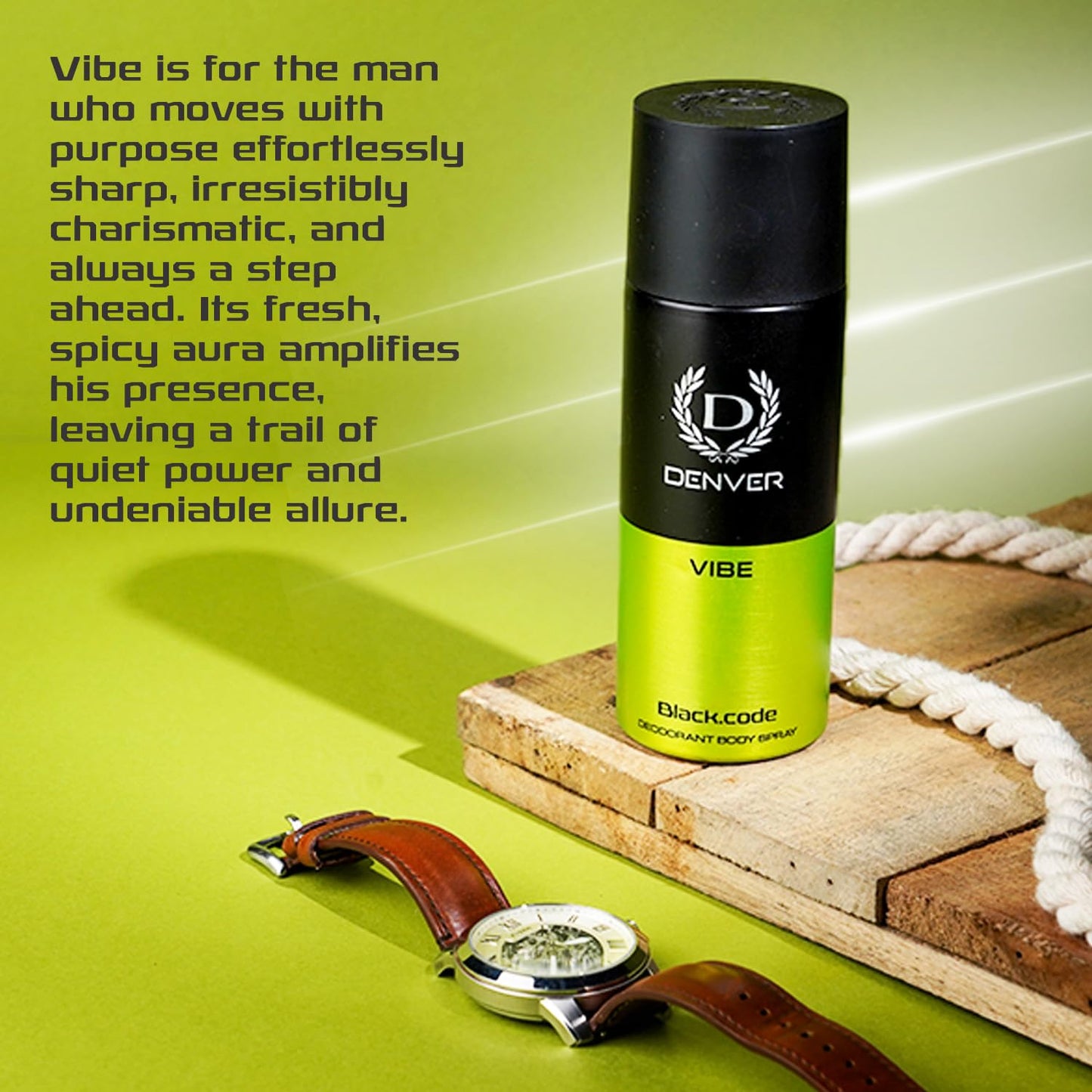 Denver Black.Code Vibe Deodorant For Men -150 ML