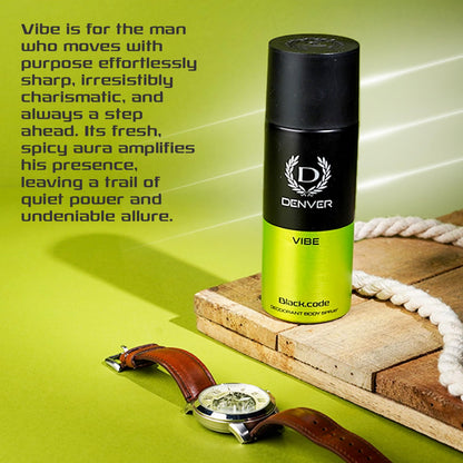 Denver Black.Code Vibe Deodorant For Men -150 ML