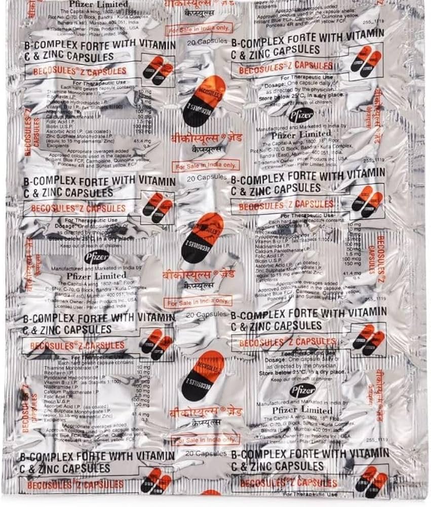 Becosules Z Capsule with Vitamin B Complex, Vitamin C & Zinc