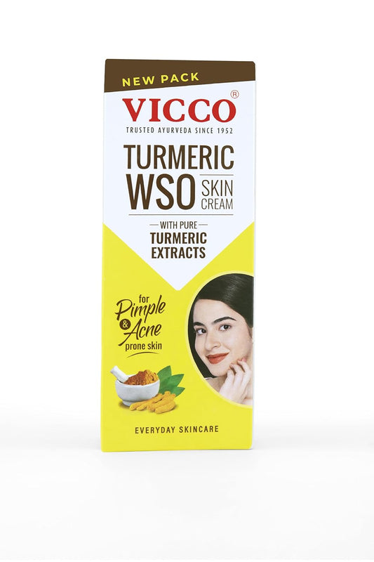 Vicco Turmeric WSO Cream | Ayurvedic Skin Care for Pimples, Dark Spots, , Healthy and Anti-Acne Skin  | Pack Of 1]