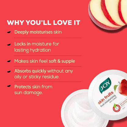 Joy Skin Fruits Moisturizer for Dry Skin , Cold Cream for Winters, With Apple, Jojoba & Almond Oil |