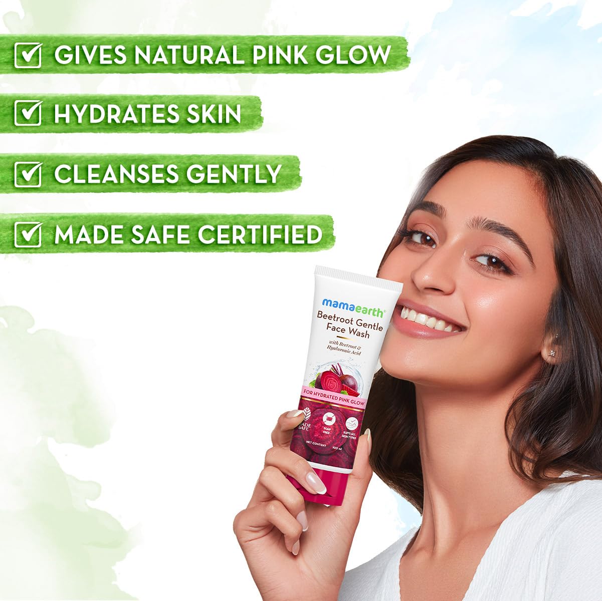 Mamaearth Beetroot Gentle Face Wash&Hyaluronic Acid For Hydrated Pink Glow -100Ml