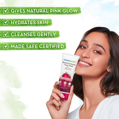 Mamaearth Beetroot Gentle Face Wash&Hyaluronic Acid For Hydrated Pink Glow -100Ml