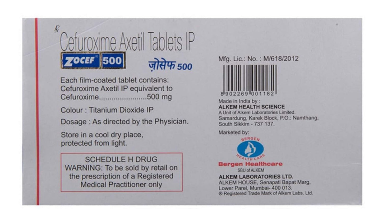 Zocef 500 - Strip of 10 Tablets
