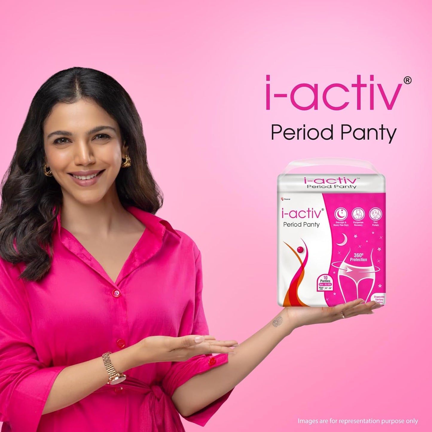 i activ Period Panty for Girls & Women | L-XL | 10's Pack | Disposable Period Panties for Women for Heavy Flow Periods