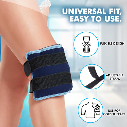 Flamingo CoolPack Wrap – Cold Therapy for Pain Relief, Injury Recovery – Flexible, Adjustable, Non-Toxic – for Knee, Shoulder, Neck – Washable Cover Included