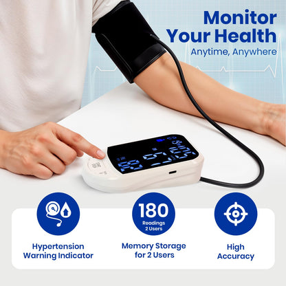 AGEasy (Max Group) Fully Automatic Digital Blood Pressure Monitoring Device | 4.7" LED Display BP Apparatus for Home | Portable & High Accuracy BP Check Machine for Hypertension & Managing Heart Health