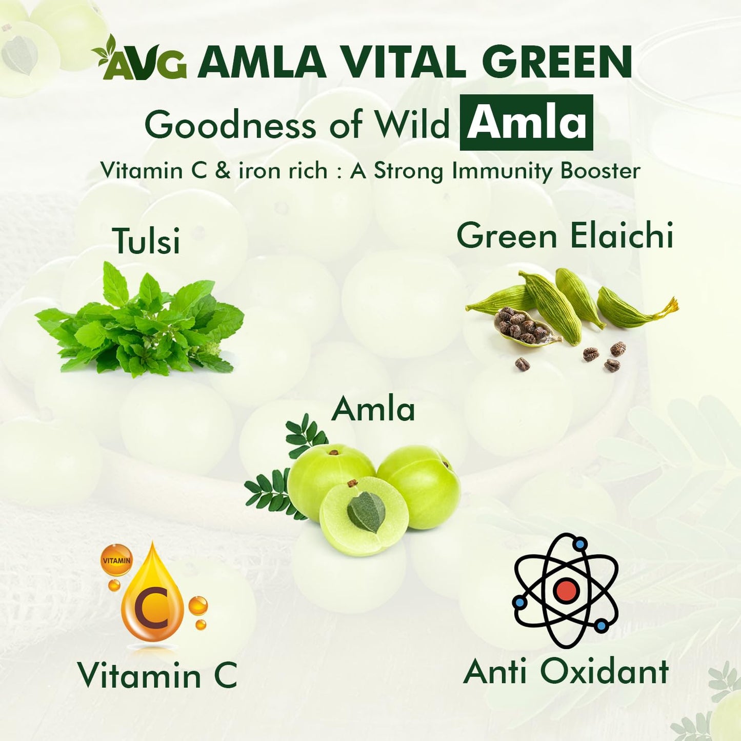 AVG Amla Vital Green Juice (1000ml) Amla Juice from Fresh & Green Amla, Packed with Immunity Boosting Vitamin C, Natural Antioxidant & Detox