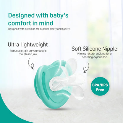 Pigeon Minilight Soother L Size  | Ultra-Light Silicone Pacifier for 6-12 Months