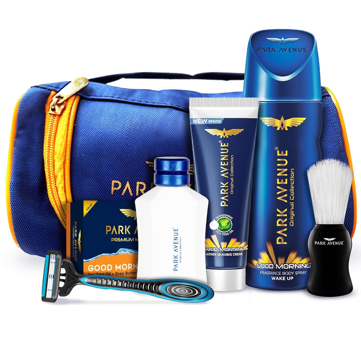 Park Avenue Good Morning Grooming Collection 7 in-1 Combo Grooming Kit for Men | Gift Set for Men | Father’s Day Gift for Dad | Shaving Kit for Men | Shaving Foam | After Shave