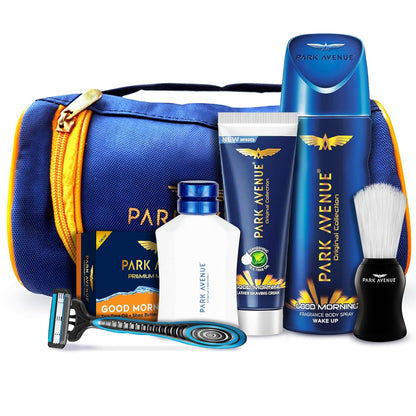 Park Avenue Good Morning Grooming Collection 7 in-1 Combo Grooming Kit for Men | Gift Set for Men | Father’s Day Gift for Dad | Shaving Kit for Men | Shaving Foam | After Shave