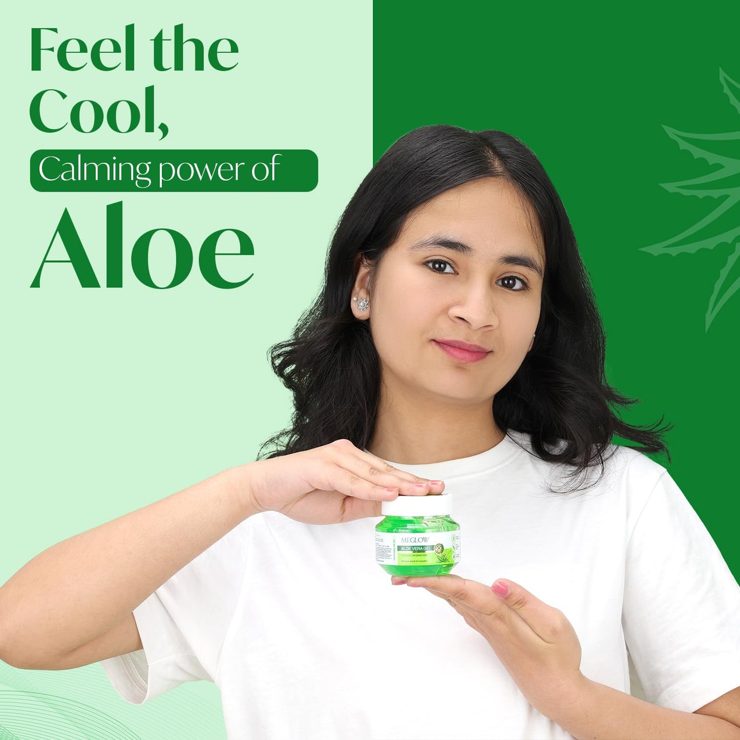 Meglow Aloe Vera Gel for Intense Hydration | Get Soft, Smooth & Nourished Skin | Pure Aloevera Gel with Cucumber Extracts | Naturally Hydrating & Skin Moisturizing Gel 100g - Pack of 1
