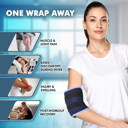 Flamingo CoolPack Wrap – Cold Therapy for Pain Relief, Injury Recovery – Flexible, Adjustable, Non-Toxic – for Knee, Shoulder, Neck – Washable Cover Included