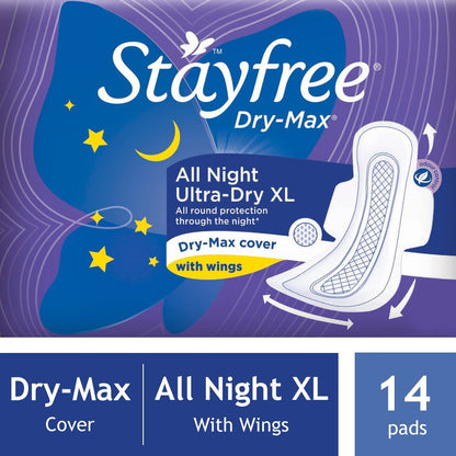 Stayfree Dry Max All Night Sanitary napkins (14 Count)
