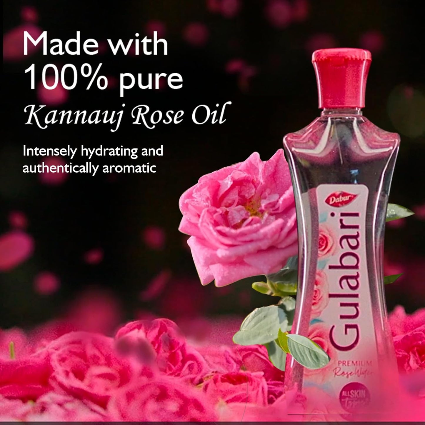 Dabur Gulabari Premium Rose Water with No Paraben for Cleansing and Toning, 120 ml