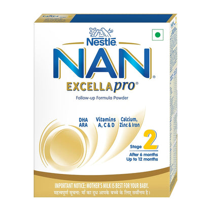 Nestlé NAN EXCELLAPRO Nan Stage 2 Follow-Up Formula Milk Powder For Babies, 6-12 months, with DHA, ARA, 400g Pouch in Box