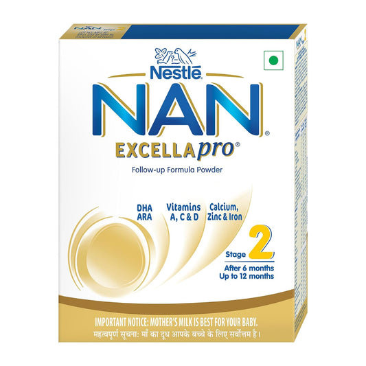 Nestlé NAN EXCELLAPRO Nan Stage 2 Follow-Up Formula Milk Powder For Babies, 6-12 months, with DHA, ARA, 400g Pouch in Box