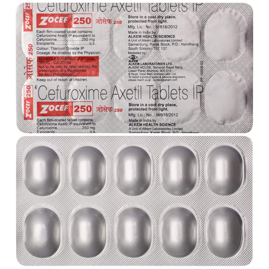 Zocef 250 - Strip of 10 Tablets