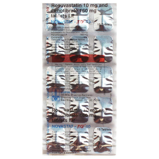 Novastat TG 10 - Strip of 15 Tablets