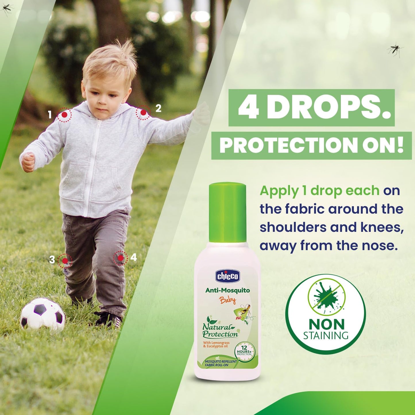 Chicco Anti-Mosquito Baby Fabric Roll-On With The Natural Protection Of 12+ Hours , 8ml