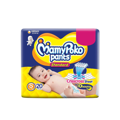 MamyPoko Pants Standard Diapers, Small (S), 20 Count, 4-8 kg