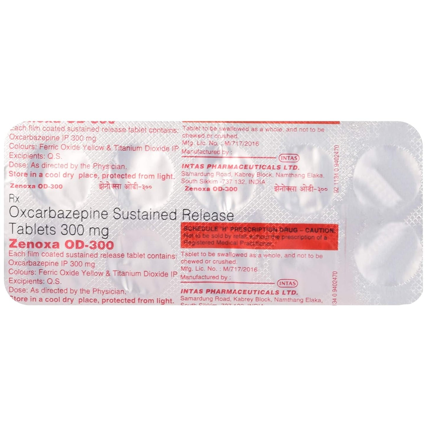 Zenoxa OD-300 - Strip of 10 Tablets