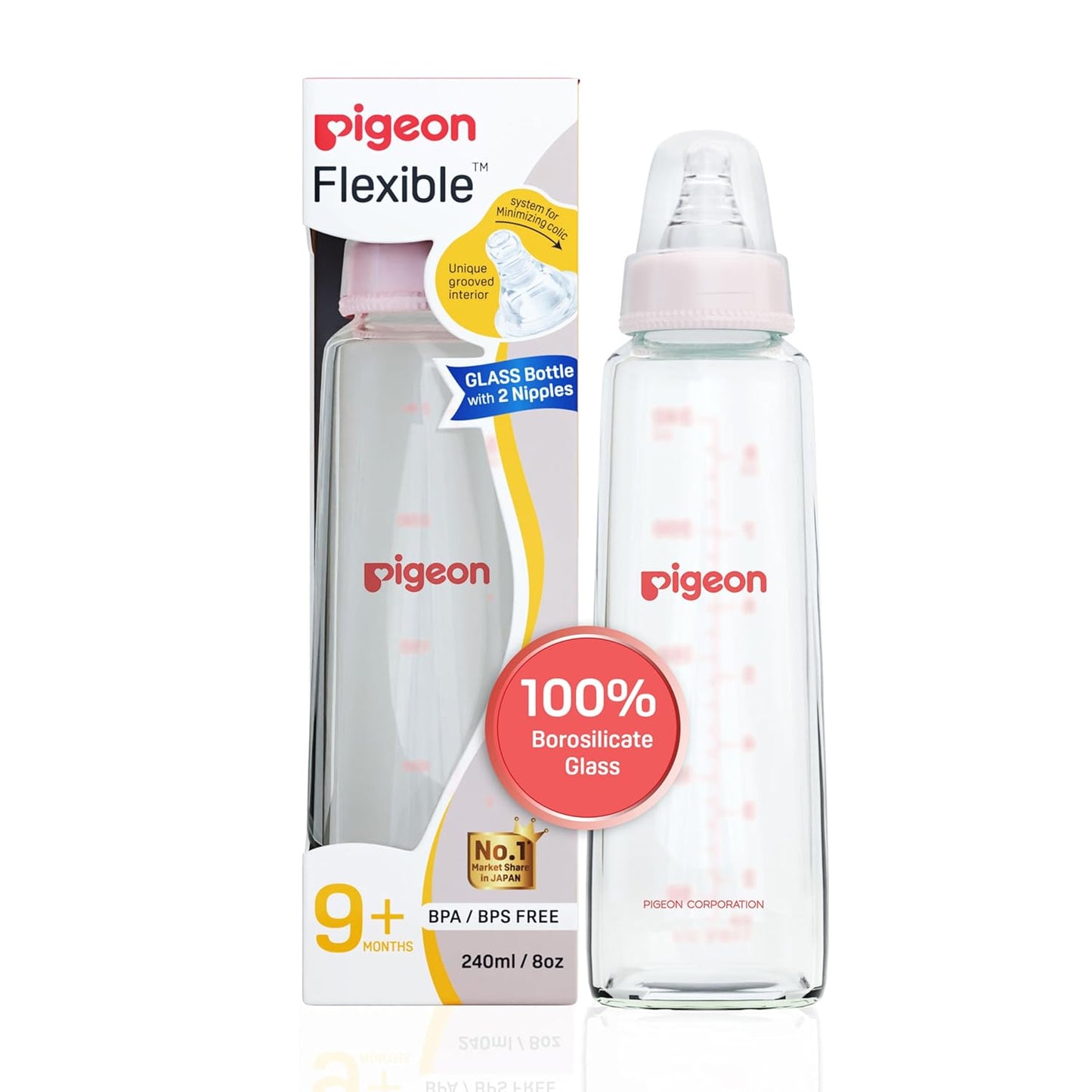 PIGEON Glass Feeding Bottle 240ML