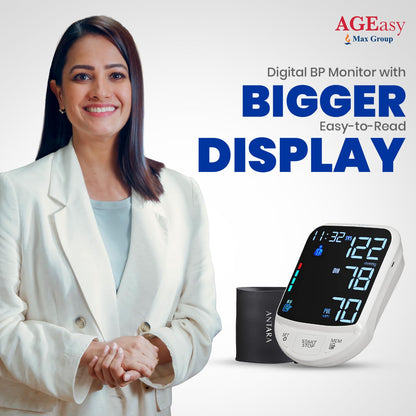 AGEasy (Max Group) Fully Automatic Digital Blood Pressure Monitoring Device | 4.7" LED Display BP Apparatus for Home | Portable & High Accuracy BP Check Machine for Hypertension & Managing Heart Health