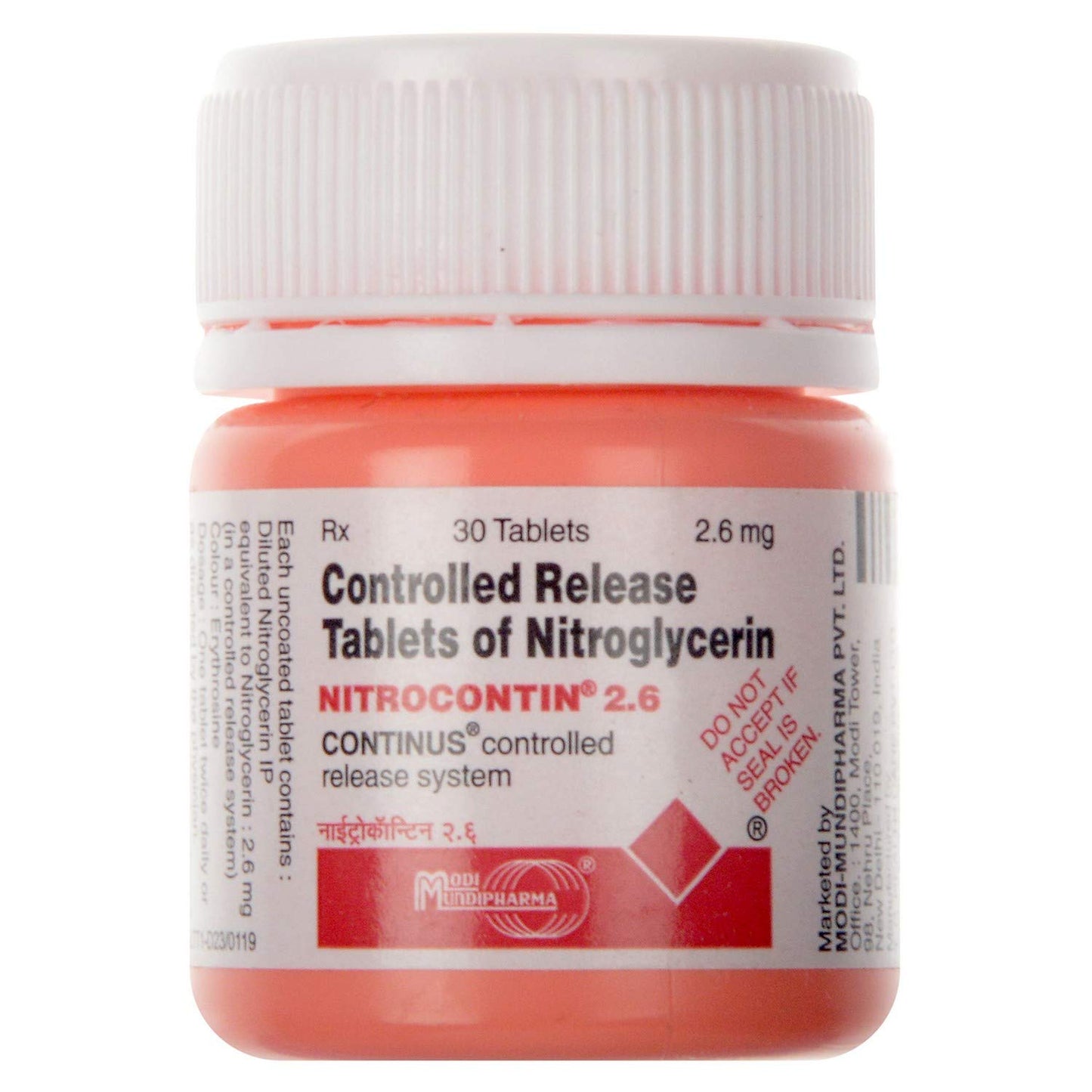 Nitrocontin 2.6 - Bottle of 30 Tablets