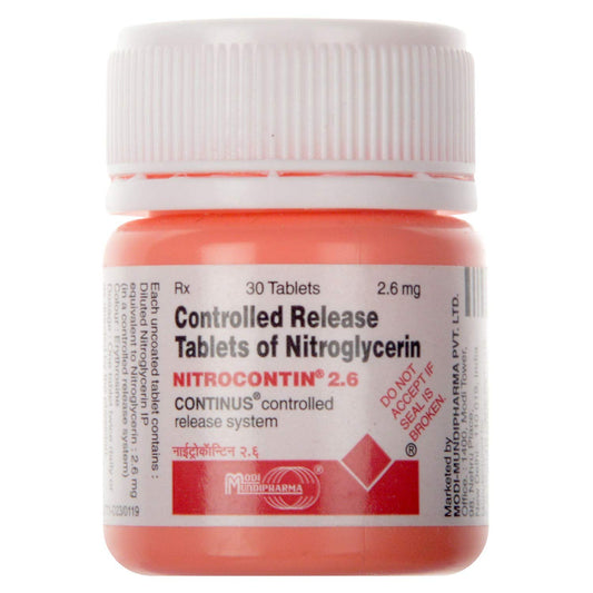 Nitrocontin 2.6 - Bottle of 30 Tablets