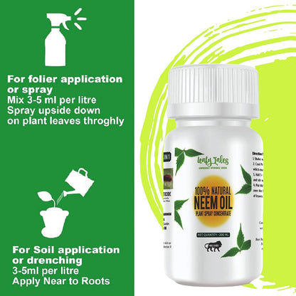 Leafy Tales Neem Oil Pure Cold Pressed, Water Soluble for Plants | All Purpose Indoor & Outdoor Plants, for Plant infestation ( concentrate can make up to 45 spray bottles)