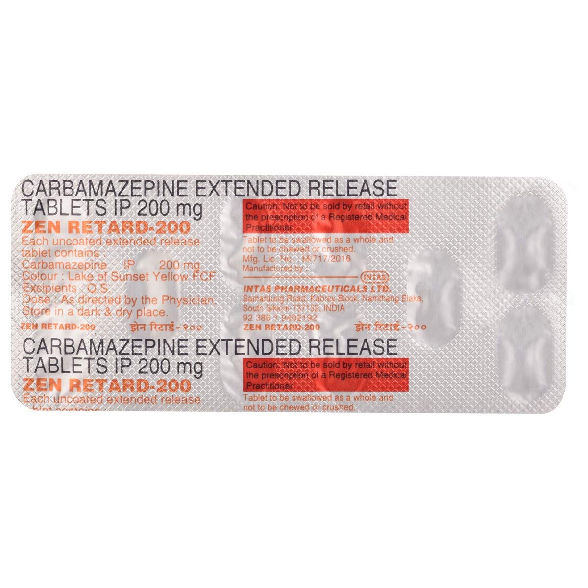 Zen Retard 200 - Strip of 10 Tablets