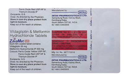Zavamet 500mg - Strip of 10 Tablets