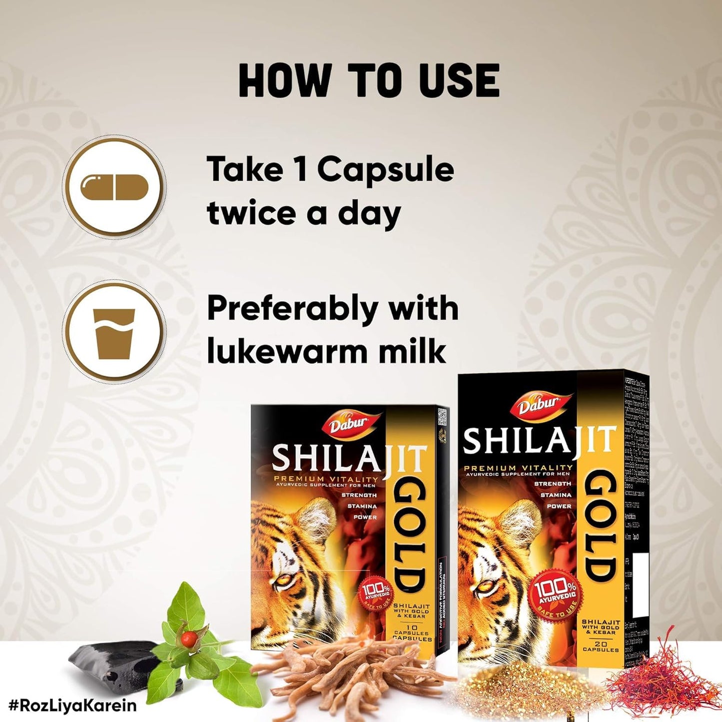 Dabur Shilajit Gold Capsule for Men | For Immunity, Strength, Stamina & Power 920 tablets0
