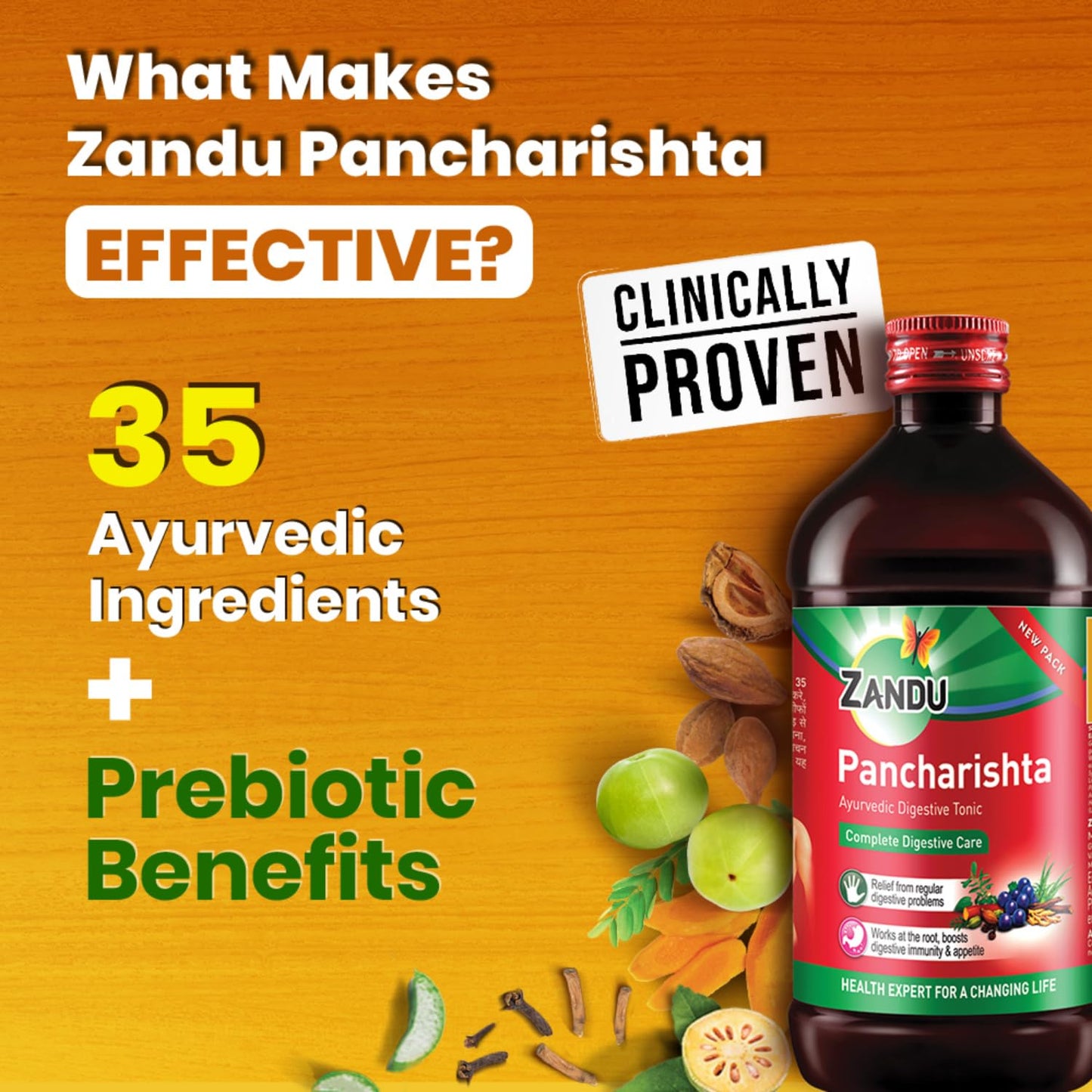 Zandu Pancharishta Ayurvedic Digestive Tonic 650ML | Relief from Regular Gas, Bloating, Acidity & Indigestion From the Root