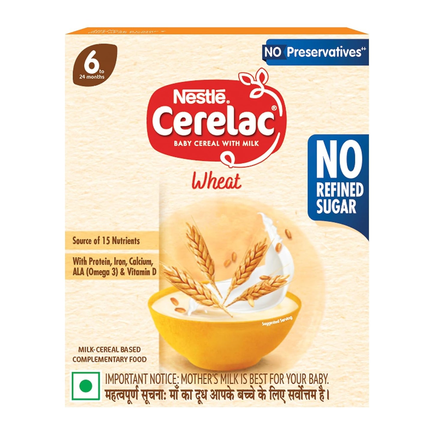 CERELAC Baby Food Cereal | No Refined Sugar| Wheat for 6 to 24 Months Baby | 300g