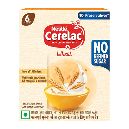 CERELAC Baby Food Cereal | No Refined Sugar| Wheat for 6 to 24 Months Baby | 300g