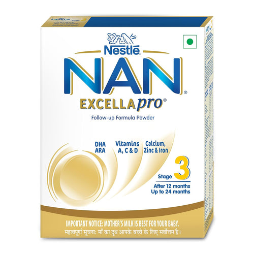Nestlé NAN EXCELLAPRO Nan Stage 3 Follow-Up Formula Milk Powder For Babies, 12-24 months, With DHA, ARA, 400g Pouch in Box