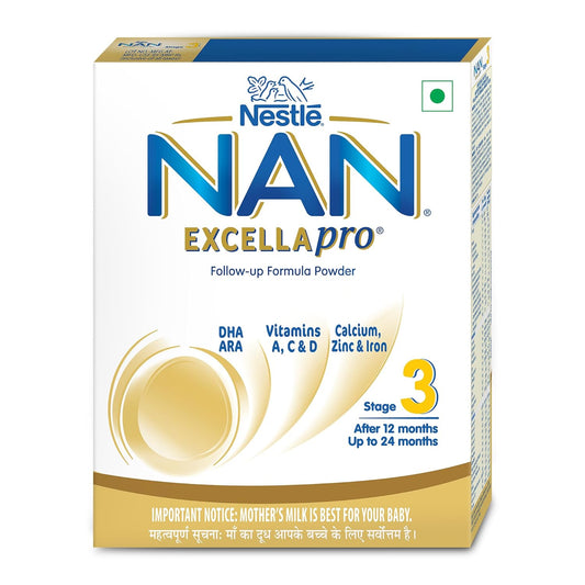 Nestlé NAN EXCELLAPRO Nan Stage 3 Follow-Up Formula Milk Powder For Babies, 12-24 months, With DHA, ARA, 400g Pouch in Box