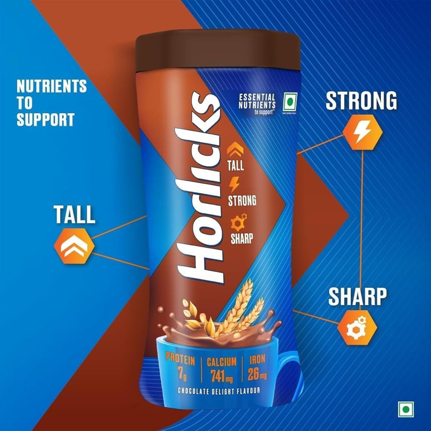 Horlicks Chocolate Nutrition Drink, 500 g Jar