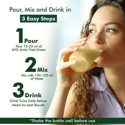 AVG Amla Vital Green Juice (1000ml) Amla Juice from Fresh & Green Amla, Packed with Immunity Boosting Vitamin C, Natural Antioxidant & Detox