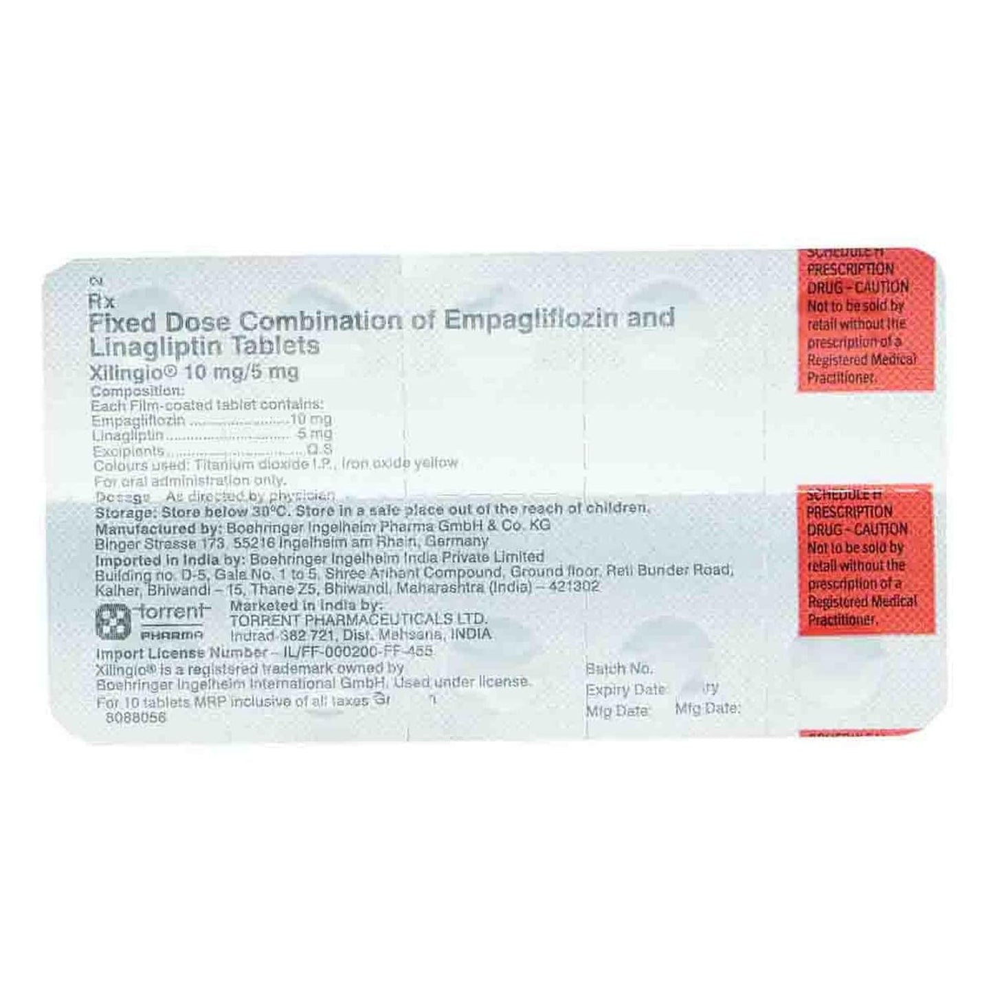 Xilingio 10/5 - Strip of 10 Tablets