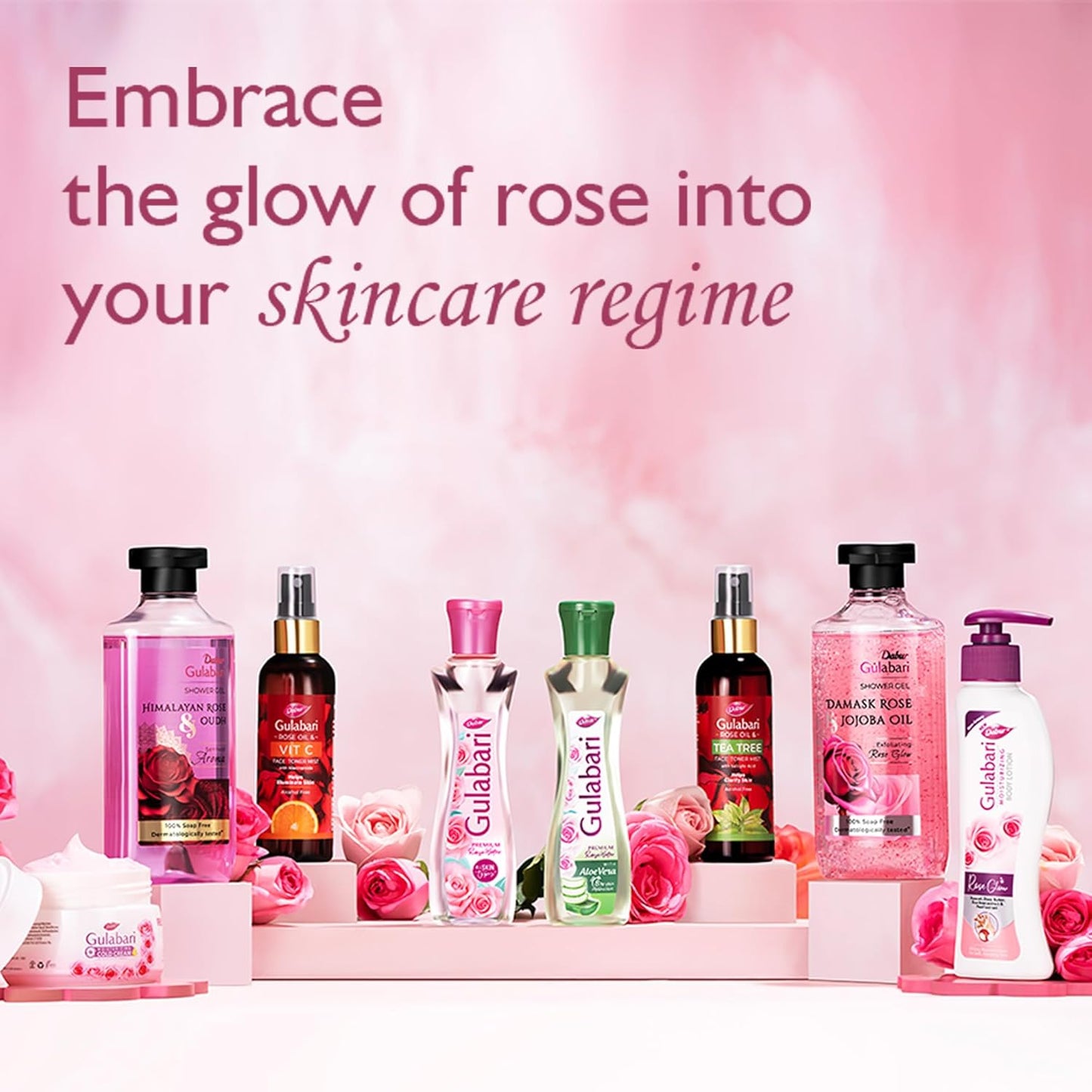 Dabur Gulabari Premium Rose Water with No Paraben for Cleansing and Toning, 120 ml