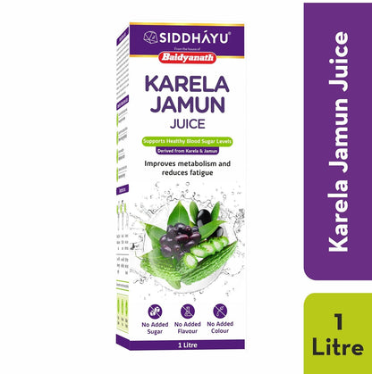 Baidyanath Asli Ayurved Asli Ayurved Karela Jamun Juice Paraben Free With No Added Sugar - 1litre, Pack of 1